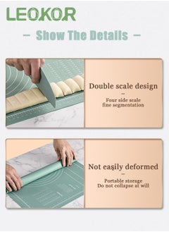 2 Pcs Silicone Baking Mat, Reusable Nonstick Bakeware Mats with Rolling Pin, Food Grade Silicone Dough Rolling Mat For Making Cookies, Multipurpose Mat, Countertop Mat, 40*60CM Green - pzsku/ZCE925C5A3A845445D644Z/45/_/1722332999/af1eac2f-f8bc-488d-8379-056eeafc2f03