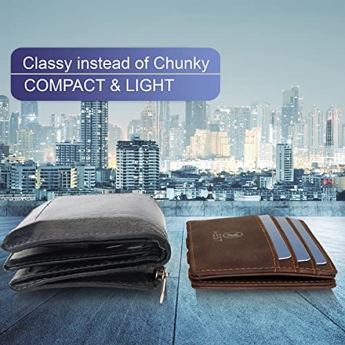 West - Magic Wallet with Coin Compartment + Gift Packaging - RFID Wallet for Men Compact & Small Magic Money Wallet - Extra Strong Money Bands, Magic Wallets for Men - Image 4