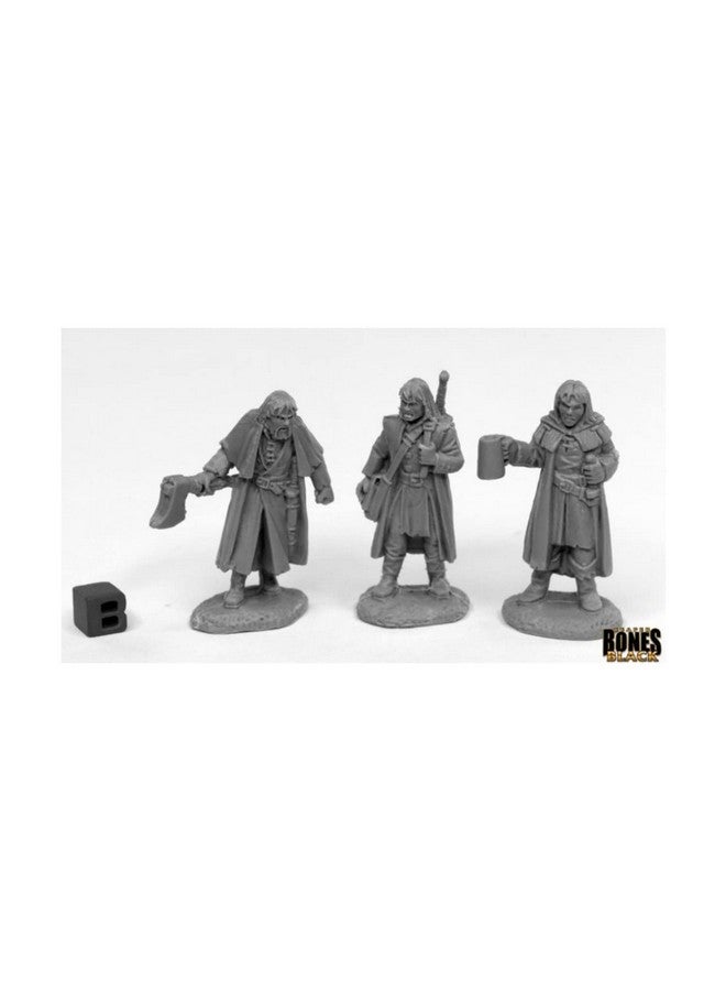 Reaper Miniatures Dreadmere Mercencaries (3) 44016 Bones Black Unpainted Plastic