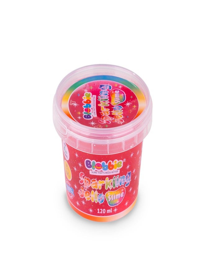 Blobbie® Sparkling Jello Slime Set of 3 for Girls - Pink, Purple, Red with Sparkling Glitters - 360 ml - Scented - Non-Sticky - Non-Toxic - Age 4+ - Image 3