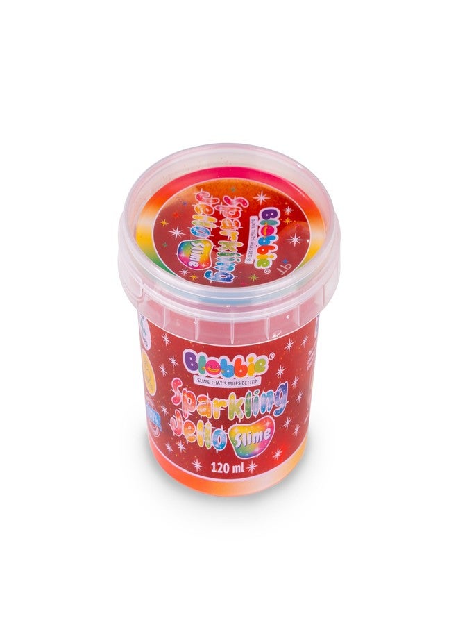 Blobbie® Sparkling Jello Slime Set of 3 for Girls - Pink, Purple, Red with Sparkling Glitters - 360 ml - Scented - Non-Sticky - Non-Toxic - Age 4+ - Image 4