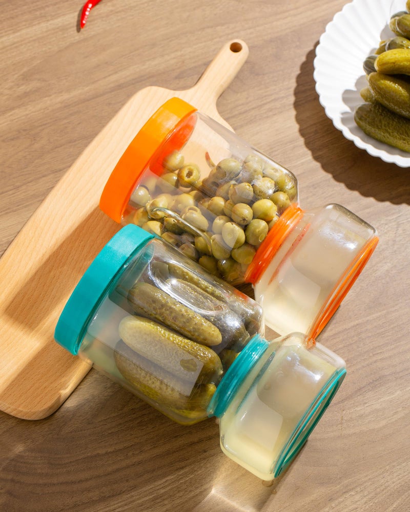 ZENS Pickle Jar with Strainer Flip  2 Pack 51oz Pickle Container Pickle Juice Separator Hourglass Jar for Olive Keeper  Leakproof Pickle Holder Jars for Pickling Dill Sliced Storage  Gifts for Mom - Image 5