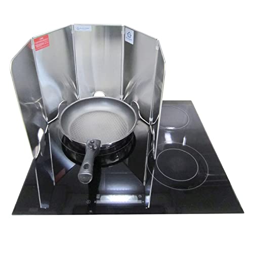 BLUE HOME Splatter Guard for Cooking - Grease Splatter Screen - 5 Sided Splatter Guard Compact Type - Stainless Steel - Unfold 41.65 in x 14.17 in - Fold 8.26 in x 14.17 in x 1.06 in - Image 1