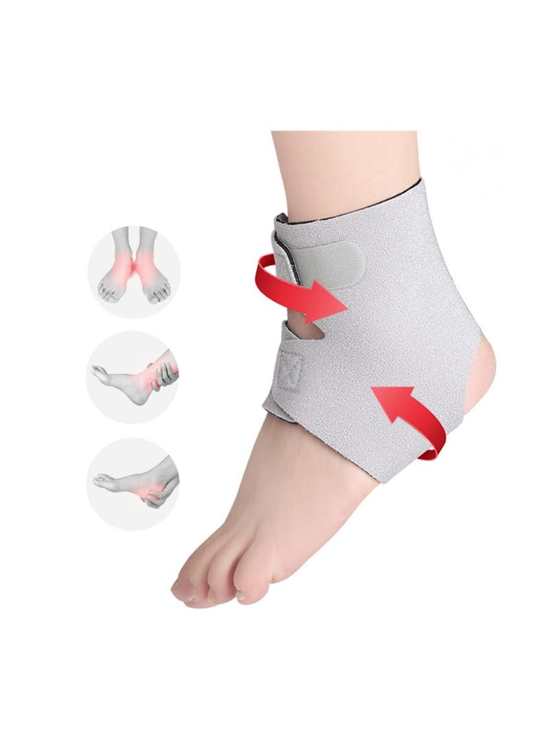 Y&D - Adjustable Ankle Brace, Breathable Bandages Protectors Guards, Sleeve for Plantar Fasciitis, Tendinitis, Sprain, Swelling, Sports (Gray, S) - Image 1