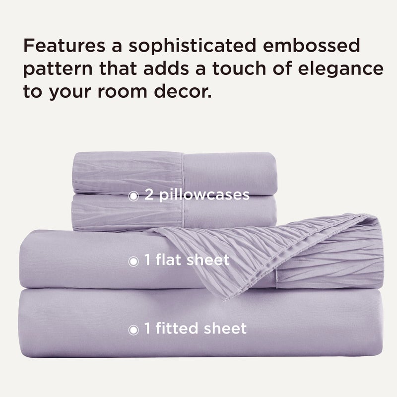 Bedsure Queen Sheet Set - 4 Pieces Soft Queen Size Sheets - Breathable & Cooling - Hotel Luxury - Easy Care Polyester Microfiber Bedding for Women, Men, Lavender - Image 2