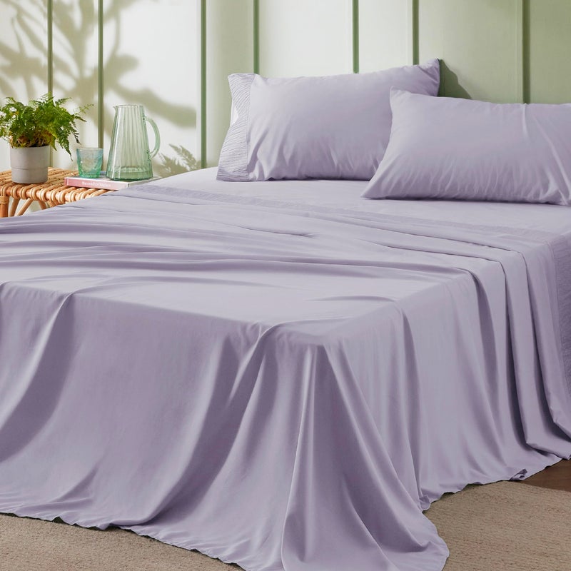 Bedsure Queen Sheet Set - 4 Pieces Soft Queen Size Sheets - Breathable & Cooling - Hotel Luxury - Easy Care Polyester Microfiber Bedding for Women, Men, Lavender - Image 1