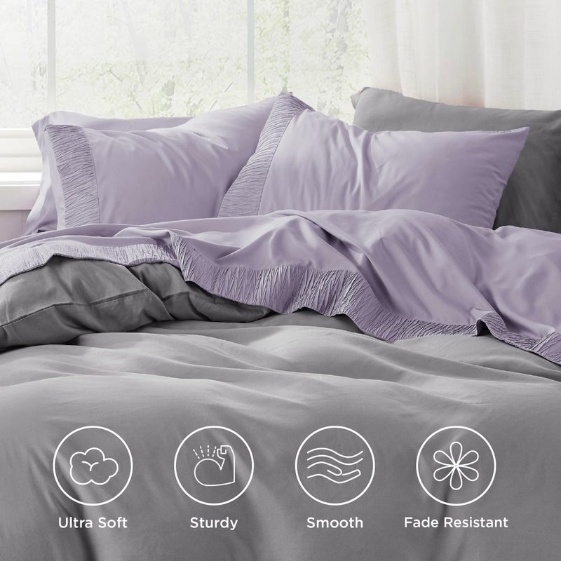 Bedsure Queen Sheet Set - 4 Pieces Soft Queen Size Sheets - Breathable & Cooling - Hotel Luxury - Easy Care Polyester Microfiber Bedding for Women, Men, Lavender - Image 3