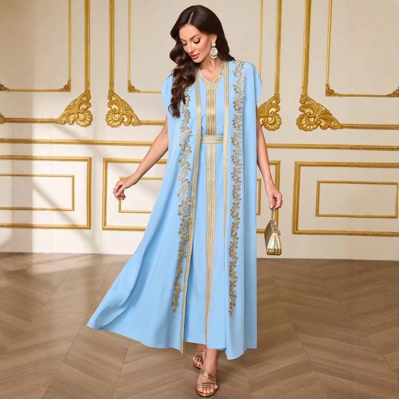 Elegant Women's Embroidered Maxi Dress - Image 4
