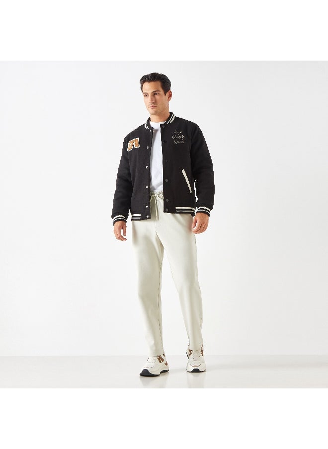 Iconic Iconic Printed Varsity Jacket with Snap Button Closure  - Image 2