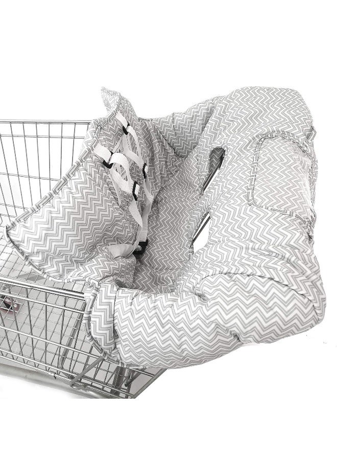 Kepler Brands Premium Shopping Cart Cover & High Chair Cover, Easy Install, Harness System, Soft Comfort Cushioning, Universal Size (Chevron) - Image 1