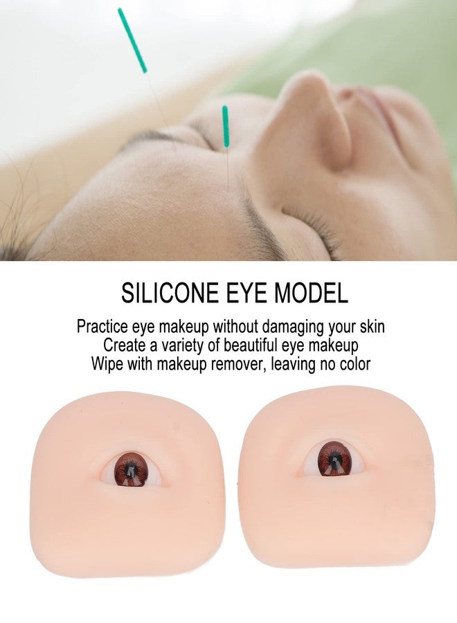 FILFEEL 1 Pair Soft Silicone Eye Model Flexible 5D for Practicing Piercing Suture Makeup Teaching Instructions for Eye Makeup, Semi Permanent Eyebrow Line Practice (Brown Eyeball) - Image 4