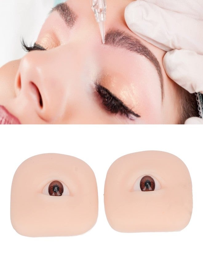 FILFEEL 1 Pair Soft Silicone Eye Model Flexible 5D for Practicing Piercing Suture Makeup Teaching Instructions for Eye Makeup, Semi Permanent Eyebrow Line Practice (Brown Eyeball) - Image 3