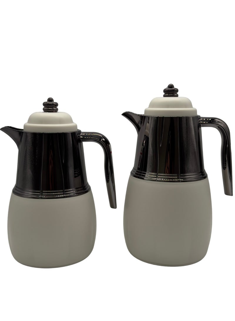 AL-GANNAS 2 Peice Thermos Set for Tea & Coffee | 1L & 0.7L | High-Quality with 2-Year Heat Retention Warranty | Elegant New Design - Image 1