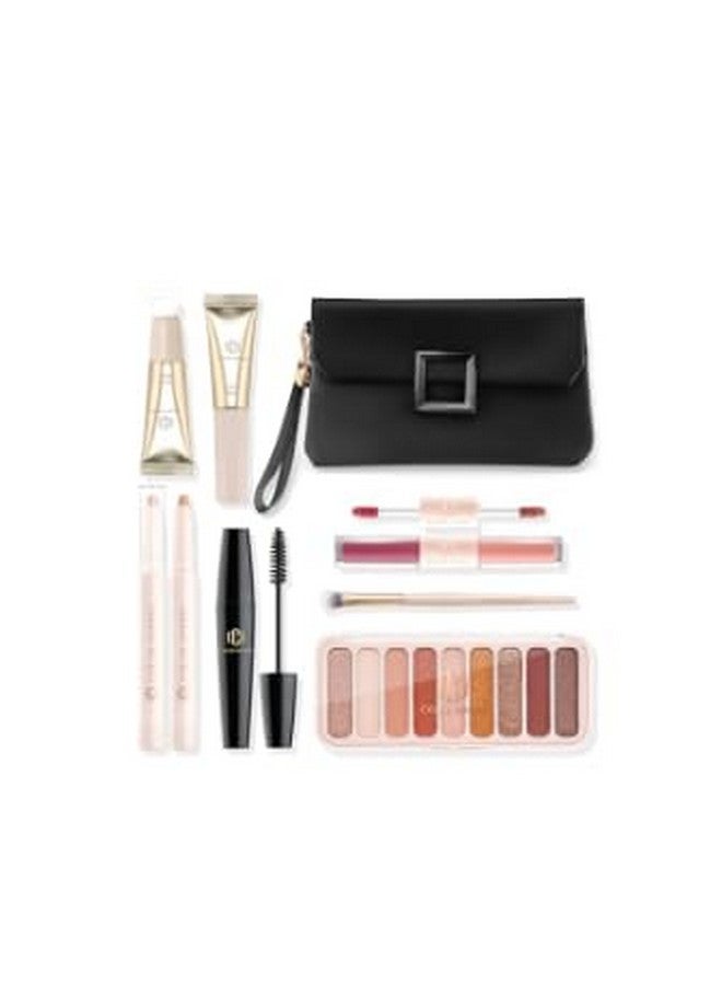 COLOR NYMPH All In One Makeup Kit For Teens And Girls With Waterproof Handbag Makeup Kit Included 9 Colors Matte And Pearl Eyeshadow Palette Liquid Blush, Double Ended Lipgloss Concealer Brush Mascara - Image 1