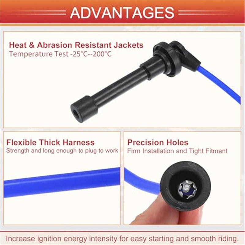 Vuzmode Ignition Coil Wires for Nissan Sentra 1991-1994 - Image 2