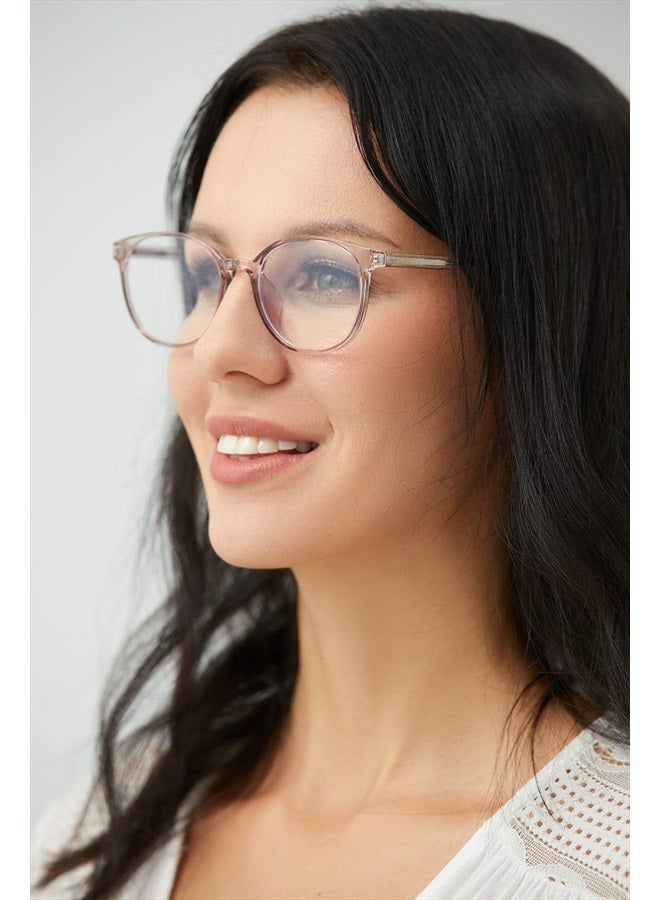 FONHCOO نظارات حجب الضوء الأزرق للنساء والرجال لنظارات الكمبيوتر، إطار دائري شفاف من TR90 مع حماية من الضوء الأزرق وإجهاد العين والأشعة فوق البنفسجية للألعاب والقراءة (وردي فاتح) - Image 3