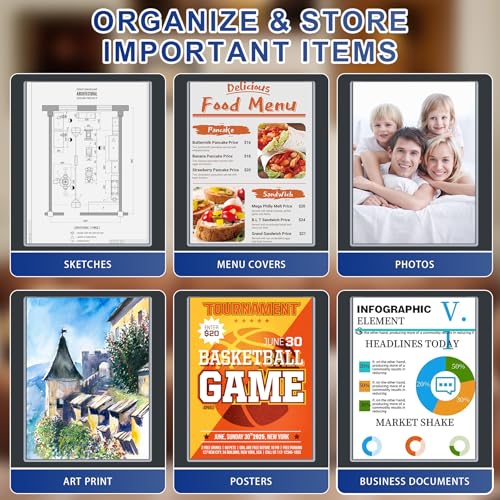 AKONEGE 5PCS 9" x 12" Rigid Print Protectors Clear Plastic Sheet Protectors, Heavy Duty Top Loading Document Holder, Menu Cover, Photo Poster Sleeves Hard Plastic Sleeves for Paper Art Prints - Image 5