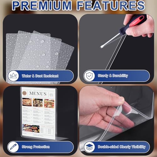 AKONEGE 5PCS 9" x 12" Rigid Print Protectors Clear Plastic Sheet Protectors, Heavy Duty Top Loading Document Holder, Menu Cover, Photo Poster Sleeves Hard Plastic Sleeves for Paper Art Prints - Image 3