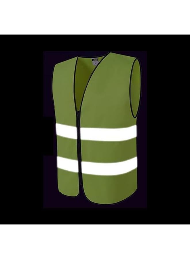 ECVV 2Pcs Reflective Safety Vest Bright Neon Color With 2 Inch Reflective Strips Zipper Front 2 - Image 4