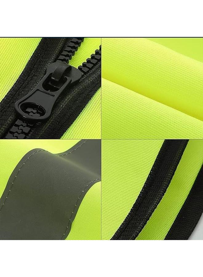 ECVV 2Pcs Reflective Safety Vest Bright Neon Color With 2 Inch Reflective Strips Zipper Front 2 - Image 3