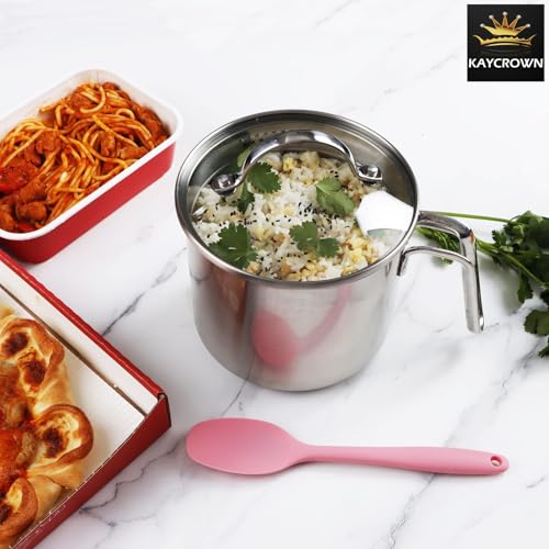 KAYCROWN Stainless Steel Saucepan with Glass Lid, Multipurpose 1.5 Quart Sauce pan Sauce Pot with Straining Cover & Pour Spouts for Boiling Milk, Sauce, Gravies, Pasta, Noodles - Image 2