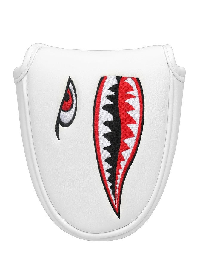 SHABIER New Flying Tiger Warshark Golf Headcover for Golf Club (White, Mallet Headcover) - Image 1