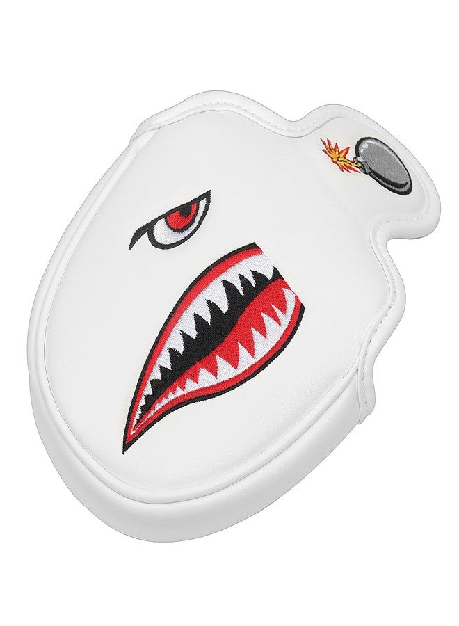 SHABIER New Flying Tiger Warshark Golf Headcover for Golf Club (White, Mallet Headcover) - Image 3