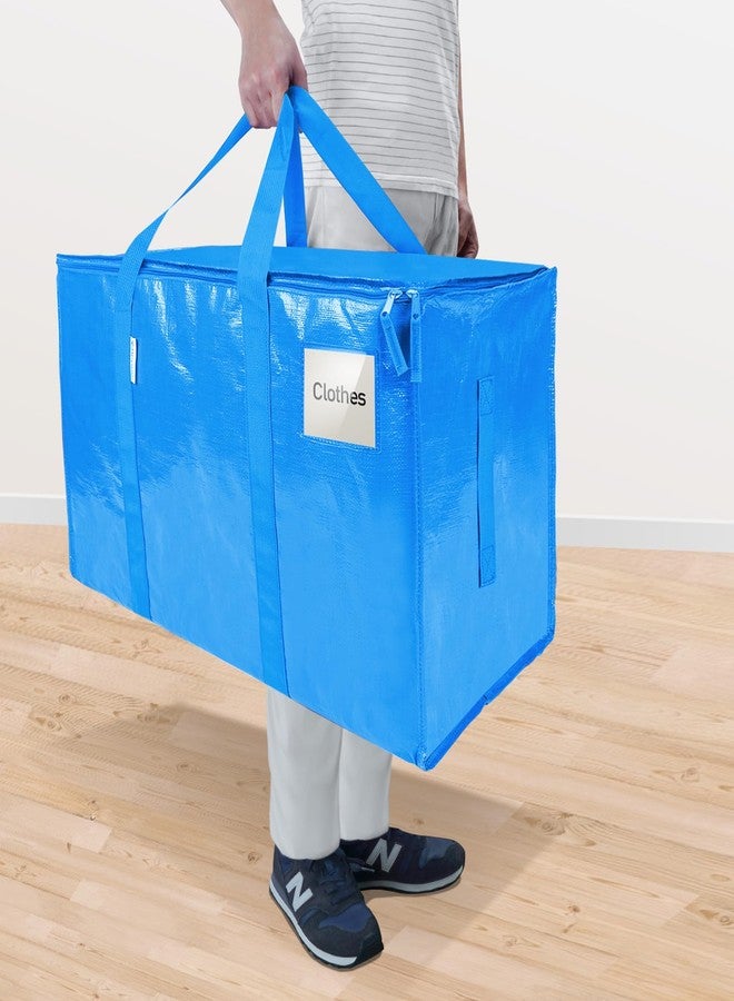 TICONN 6 Pack Extra Large Moving Bags with Zippers & Carrying Handles, Heavy-Duty Storage Tote Moving Boxes for Space Saving (6 Pack, Sky Blue) - Image 2