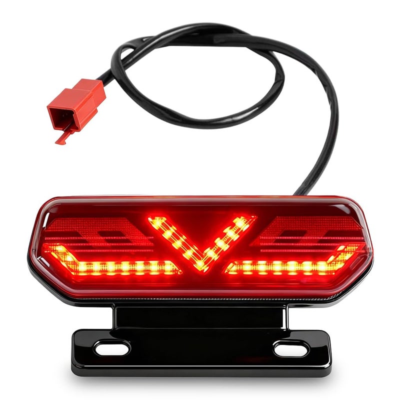 STHIRA 6'' LED Motorcycle Tail Light, 12V Wired Rear Brake and Turn Signal Light, Waterproof Riding Warning Light for Motorcycle Modification and Safety - Image 1