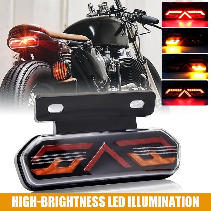 STHIRA 6'' LED Motorcycle Tail Light, 12V Wired Rear Brake and Turn Signal Light, Waterproof Riding Warning Light for Motorcycle Modification and Safety - Image 4