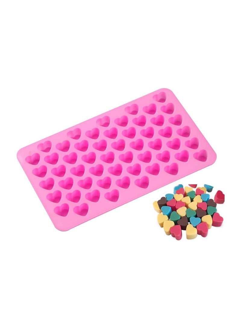 Cool Baby 55 Holes Love Heart Shaped Cake Mold, Non-stick Silicone Chocolate Mold for Love Jelly Soap Cube Chocolate Candy Tray Melts Gummy DIY Stackable - Image 1