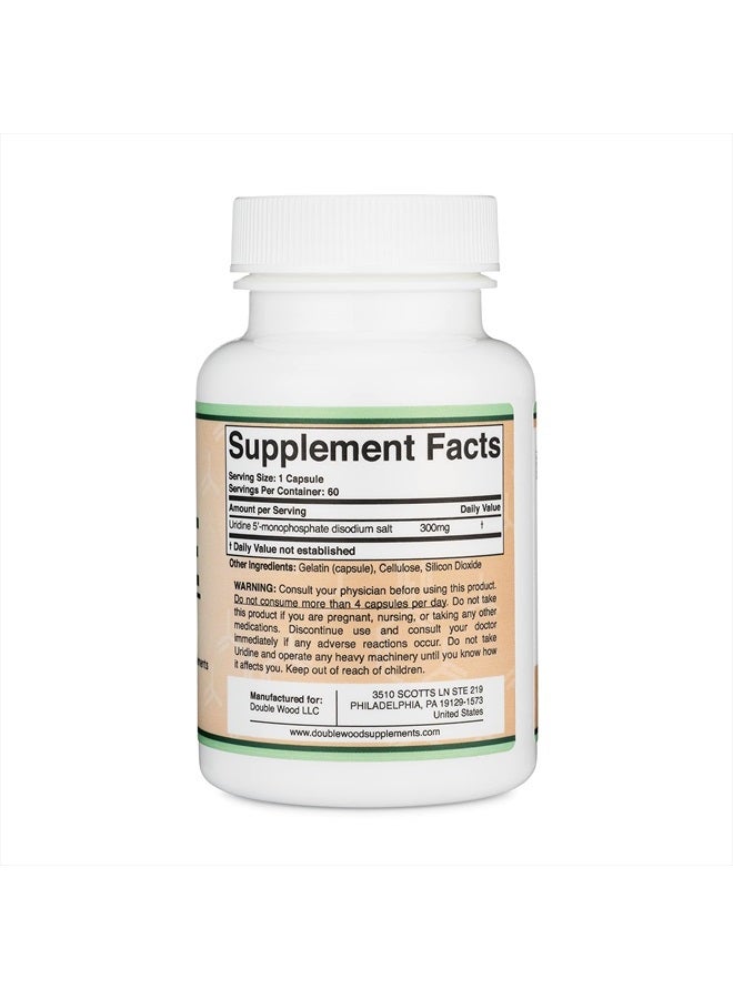 Double Wood Supplements يوريدين مونوفوسفات - تم اختباره من قبل جهة خارجية (معزز الكولين، منشط الذهن للمبتدئين) 300 مجم، تم تصنيعه في الولايات المتحدة الأمريكية (60 كبسولة) التآزر مع الكولين ألفا جي بي سي لصحة الدماغ والذاكرة من شركة دبل وود - Image 2