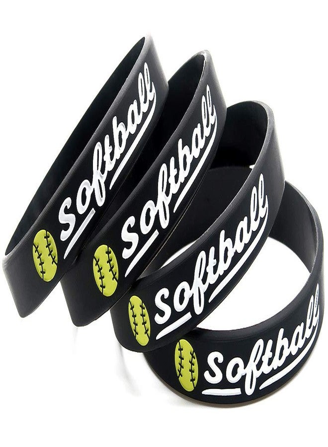 Inkstone (12-Pack Softball Bracelets with Motivational Sports Quotes - Wholesale Pack of 12 Silicone Rubber Wristbands for Bulk Softball Gifts and Party Favors - for Boys Girls Men Women - Image 4