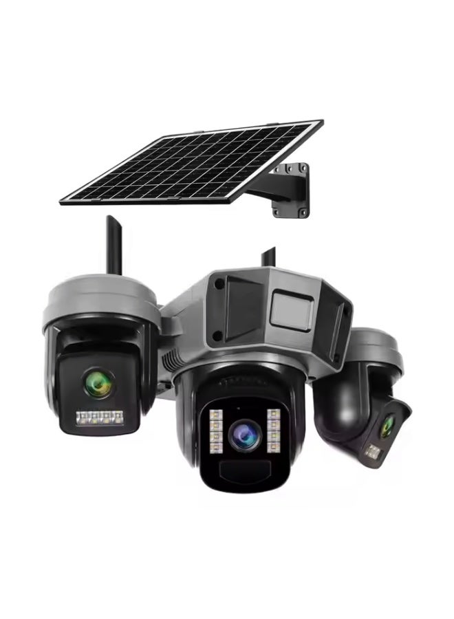 TIGER 4G SIM Card Solar Outdoor Security Camera with Triple 9MP Lenses, Wireless 360° PTZ Monitoring, AI Motion Detection, Full Color Night Vision, Rechargeable Battery - Image 3