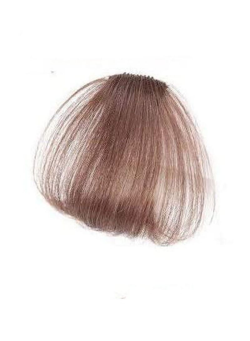 Estelle Clip in Bangs Hair Extensions Thin Neat Air Bangs for Women One Piece Hair Clip Full Neat Fringe, Side Bang Straight False Hairpiece With Clip Accessories (Without Sideburn, Light Brown) - Image 1