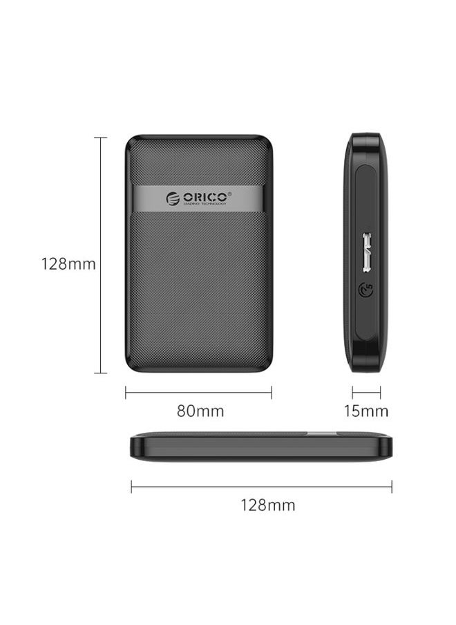 BURAQ ORICO 2577U3-V1 Grid Texture Design 2.5 inch USB3.0 Micro-B Hard Drive Enclosure Box(Black)  - Image 2