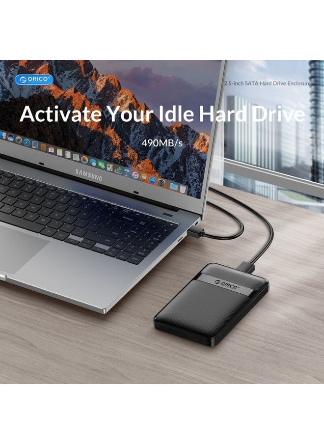 BURAQ ORICO 2577U3-V1 Grid Texture Design 2.5 inch USB3.0 Micro-B Hard Drive Enclosure Box(Black)  - Image 3