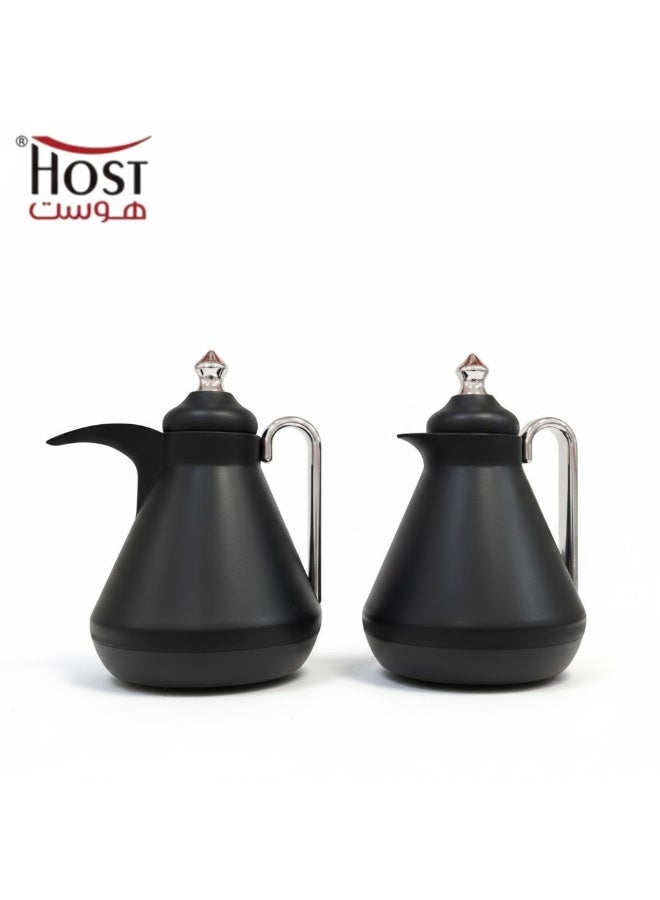 Host 🫖☕ Host Luxury Thermos Set for Tea and Coffee – 1 Liter x 2 | Matte Black Design with a Stylish Modern Touch - Image 2