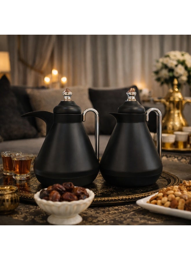Host 🫖☕ Host Luxury Thermos Set for Tea and Coffee – 1 Liter x 2 | Matte Black Design with a Stylish Modern Touch - Image 1