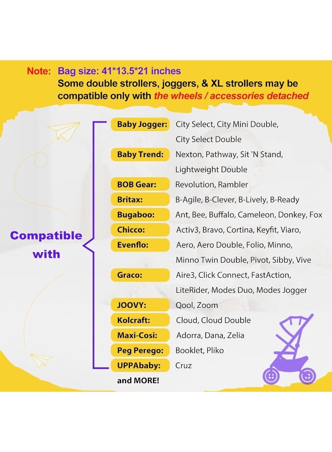 HODRANT Large Stroller Travel Bag for Standard, Single, Double, Dual & Jogger Stroller - Image 2