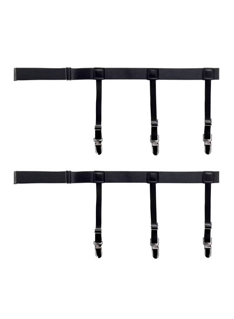 Kedofe Men Shirt Stays Adjustable Elastic Shirt Garter Shirts Holder with Non-slip Locking Clamps for Police Military (Black) - Image 5