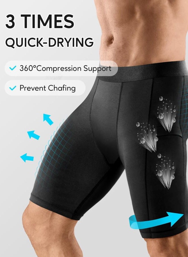 Niksa 5 Pack Compression Shorts Pant Men, Spandex Compression Underwear Running Shorts Workout Athletic Sport Leggings Black - Image 4