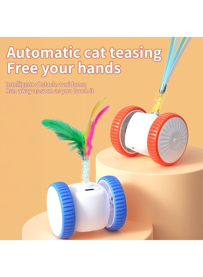 general Cat Toy, Interactive Cat Toys KittenToy Automatic Self-Moving with Dual Spinning Wheels - Interactive Kitten Toys with Irregular Motion, Smart Obstacle Avoidance & LED Lights for Indoor Cats - Image 2