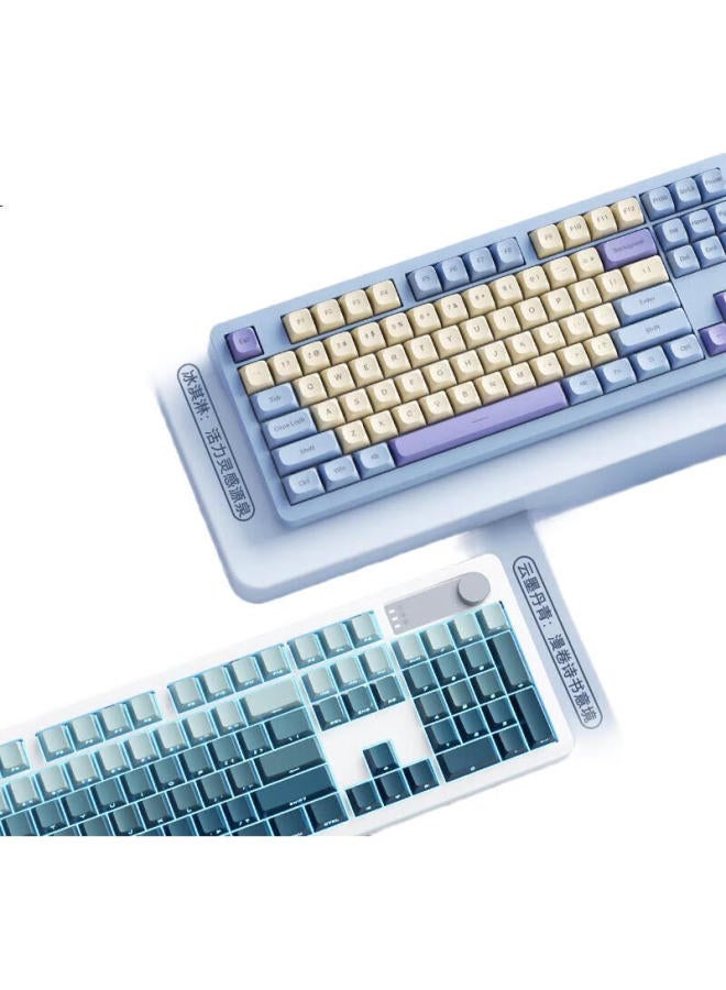 JD.com Jd Jingzao J104Pro Wireless Bluetooth Tri-Mode Custom Mechanical Keyboard, Gaming E-Sports Office 104-Key Gasket Five-Layer Padded Stone Sound, Ice Cream, Starry Sea Switch - Image 1