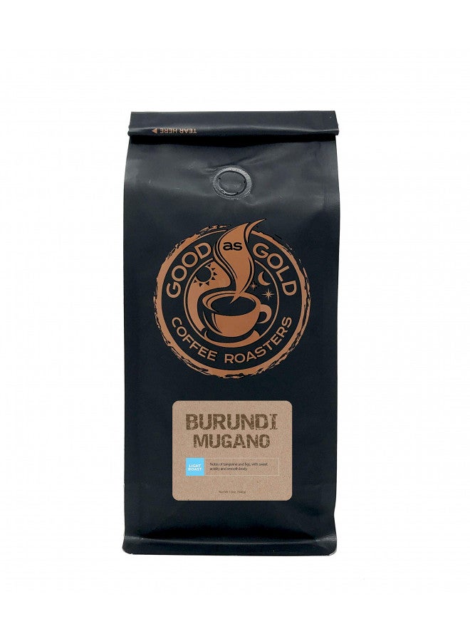 Good As Gold Burundi Mugano Coffee Beans, Light/Medium Roast, Air Roasted Coffee, Good As Gold Coffee Roasters - 12oz Bag Whole Bean  - Image 1