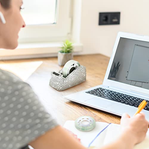 Eersida Glitter Tape Dispenser Bling Crystal Luxury Handmade Diamond Desktop Tape Holder Office with 2 Pcs Tapes for Women Desk Office Gift Supplies Heat Transfer Sublimation - Image 5