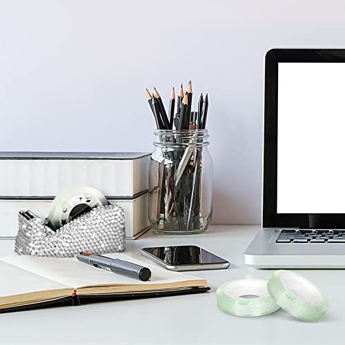 Eersida Glitter Tape Dispenser Bling Crystal Luxury Handmade Diamond Desktop Tape Holder Office with 2 Pcs Tapes for Women Desk Office Gift Supplies Heat Transfer Sublimation - Image 4