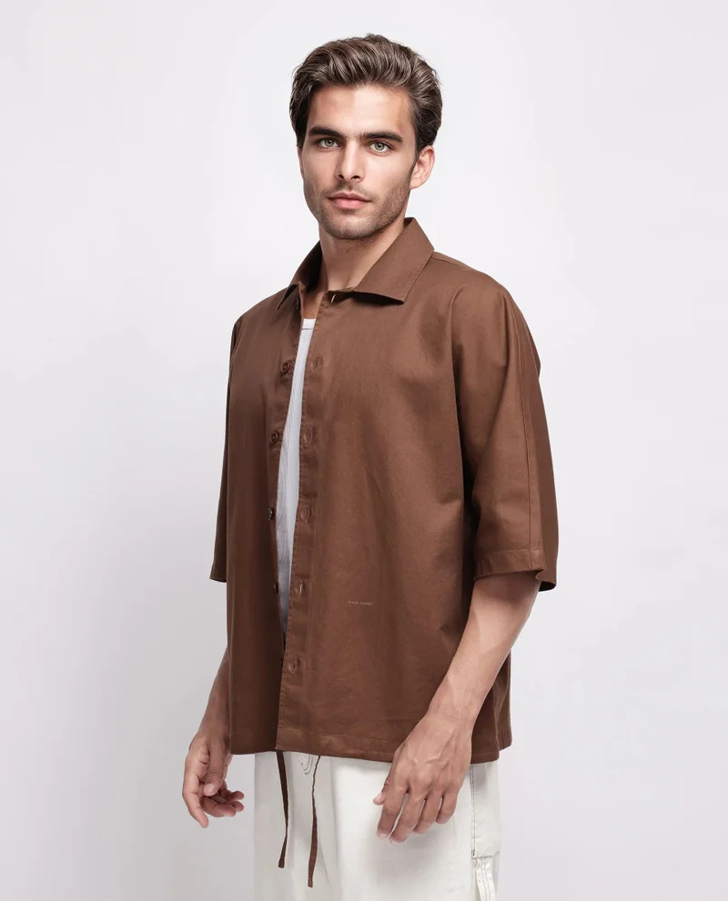 Rare Rabbit Men's Oversized Plain Shirt