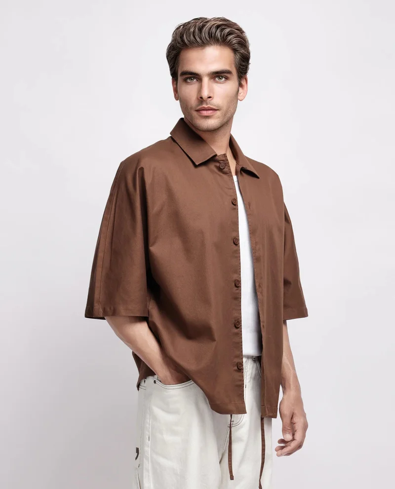 Rare Rabbit Men's Oversized Plain Shirt
