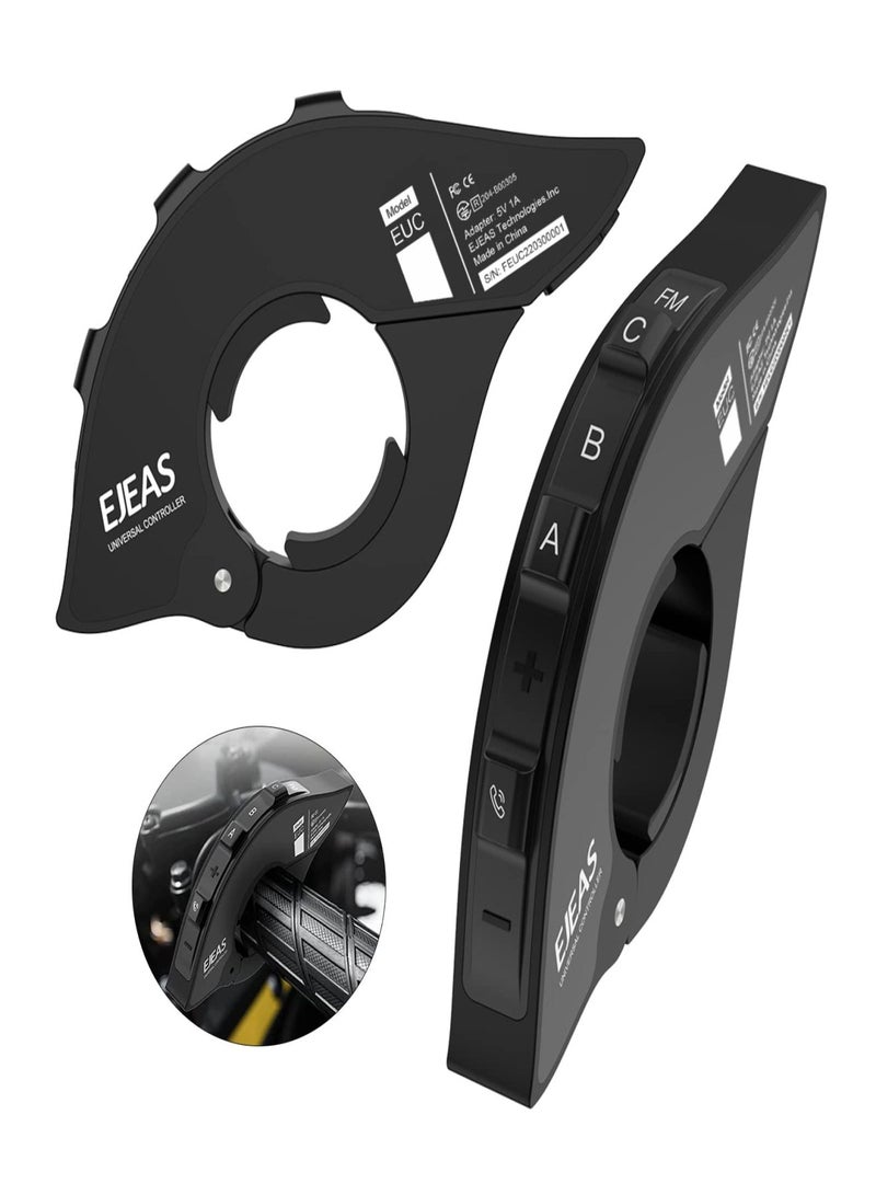 إيجياس جهاز تحكم عن بعد EJEAS EUC مثبت على مقود جهاز اتصال لاسلكي BT مقاوم للماء عالمي - متوافق مع V7/V4 Plus/Q2/Q7/Q8/E1+/MS8/MS20؛ يدعم FM والتحدث والموسيقى وجهاز الاتصال اللاسلكي - BT5.1 - Image 5